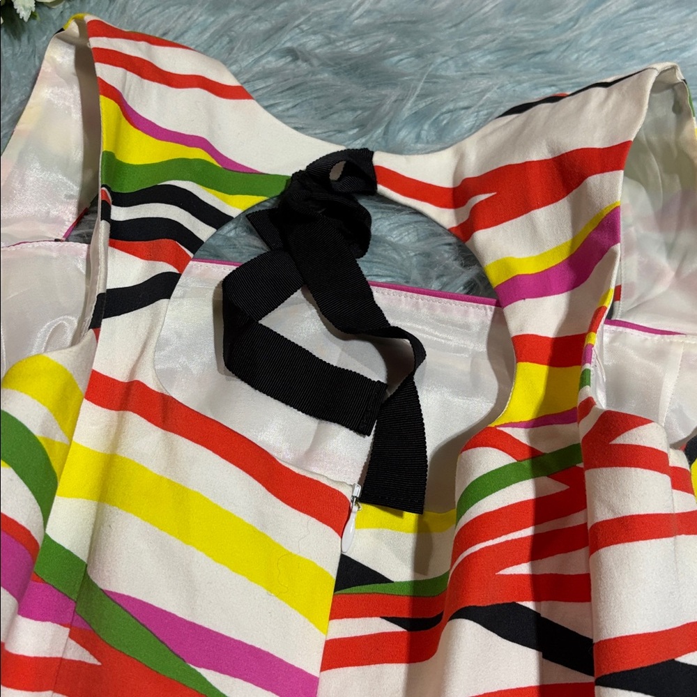 David Meister Multicolor Striped Mini Dress sz 8 - Picture 10 of 10